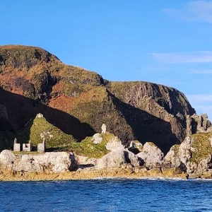 Kinbane Castle View from on board sea safari Boat